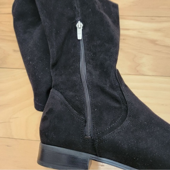 Marc Fisher Over the Knee Suede in Black - Picture 7 of 8